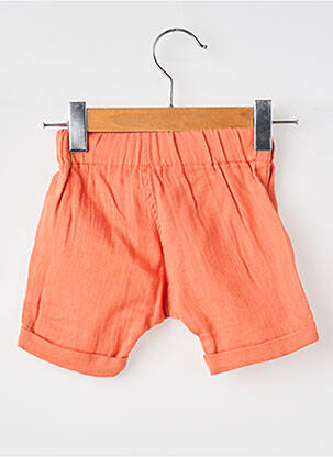 Short tissage popeline taille élastique orange MOULIN ROTY garçon