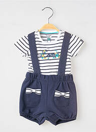 Ensemble short manches courtes bleu ELLE EST OU LA MER fille