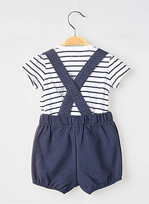 Ensemble short manches courtes bleu ELLE EST OU LA MER fille