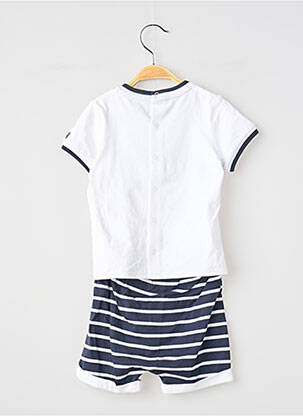 Ensemble short coupe droite blanc ELLE EST OU LA MER garcon