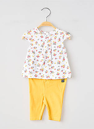 Ensemble pantalon maille fine blanc ELLE EST OU LA MER fille