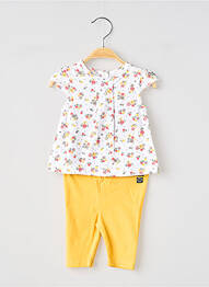 Ensemble pantalon type de haut t-shirt blanc ELLE EST OU LA MER fille