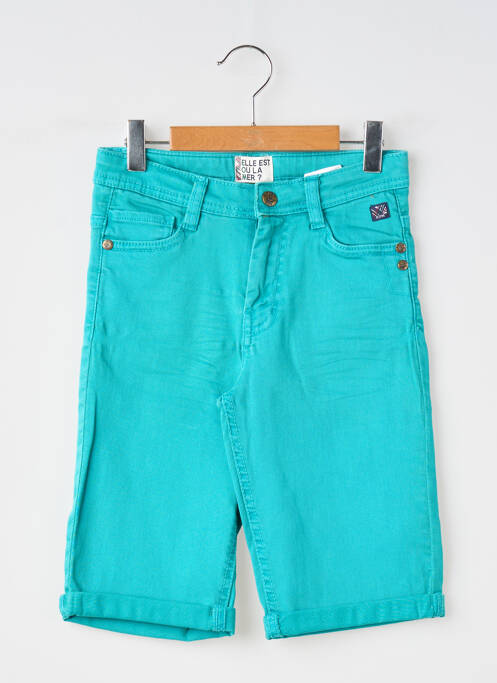 Bermuda tissage denim taille ajustable bleu ELLE EST OU LA MER garcon