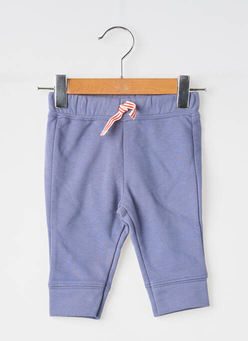 Pantalon droit tissage molletoné taille élastique bleu MOULIN ROTY garcon