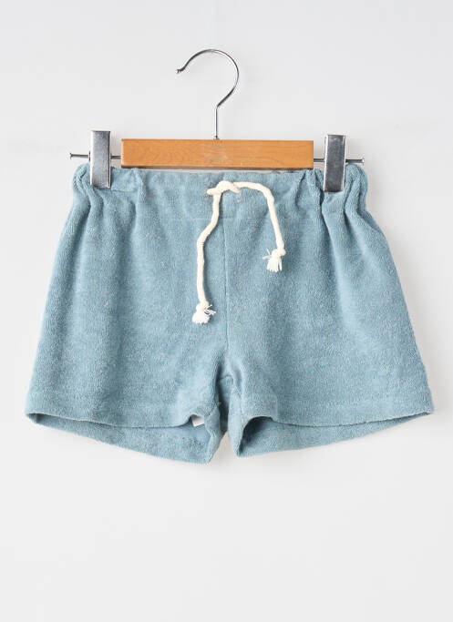 Short coupe droite taille élastique bleu SO FAMILY enfant
