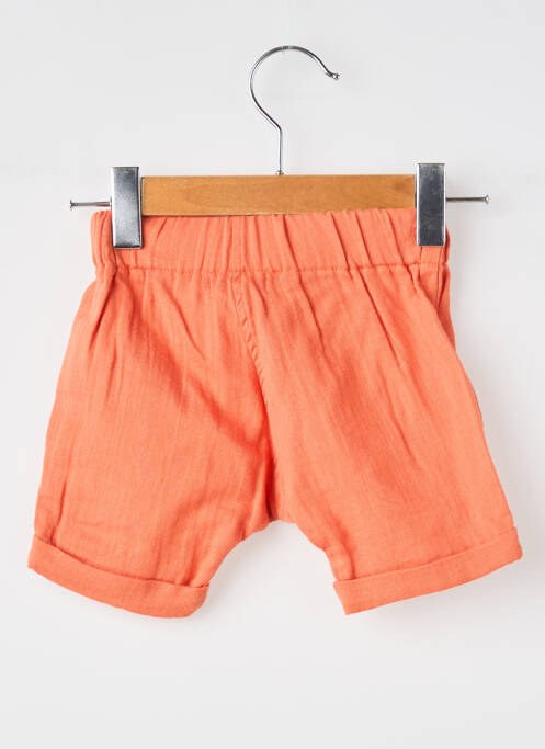 Short tissage popeline taille élastique orange MOULIN ROTY garcon