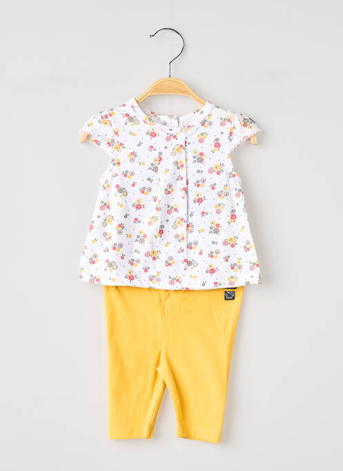 Ensemble pantalon type de haut t-shirt blanc ELLE EST OU LA MER fille