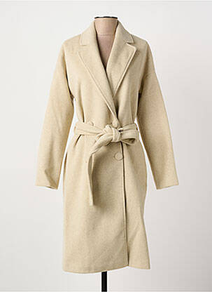 Manteau long coupe cintrée sans capuche beige FRACOMINA femme