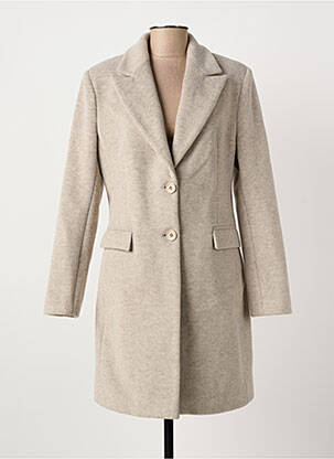 Manteau court coupe droite sans capuche beige FRACOMINA femme