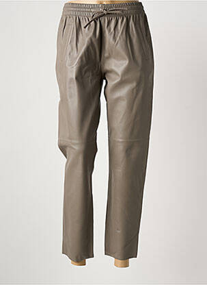 Pantalon 7/8 taille élastique taille normale marron clair OAKWOOD femme