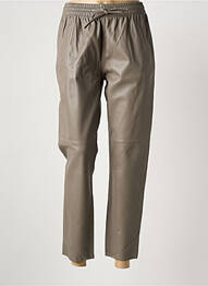 Pantalon 7/8 taille élastique taille normale marron clair OAKWOOD femme