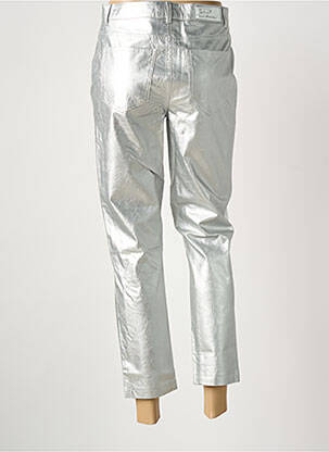 Pantalon 7/8 fermeture zippée sous rabat boutonné taille normale argent ONLY femme