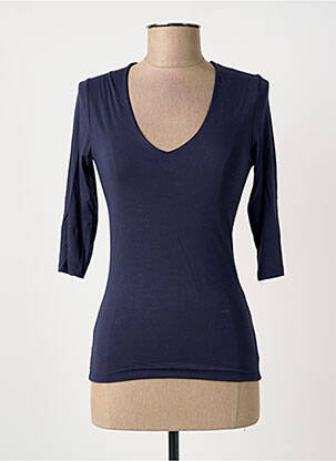 Top coupe cintrée manches 3/4 bleu RENDEZ-VOUS femme