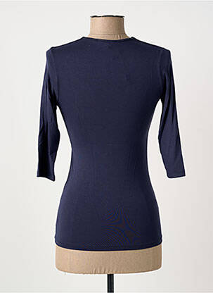 Top coupe cintrée manches 3/4 bleu RENDEZ-VOUS femme
