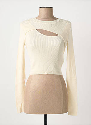 Pull coupe cintrée manches longues beige ONLY femme