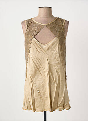 Top coupe fluide sans manche beige LOKITA femme