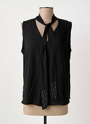 Top coupe fluide sans manche noir LOKITA femme
