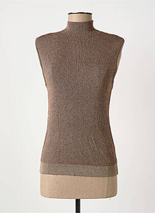 Top coupe cintrée sans manche marron FREEMAN T.PORTER femme