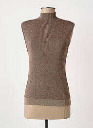 Top coupe cintrée sans manche marron FREEMAN T.PORTER femme