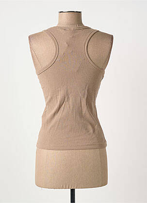 Top coupe cintrée fines bretelles beige PIECES femme