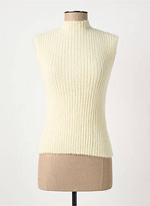 Top coupe cintrée sans manche beige VERO MODA femme