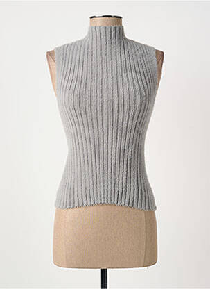 Top coupe cintrée sans manche gris VERO MODA femme
