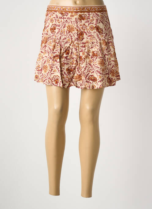 Jupe courte coupe évasée beige GRACE & MILA femme