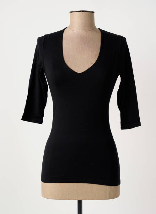 Top coupe cintrée manches 3/4 noir RENDEZ-VOUS femme
