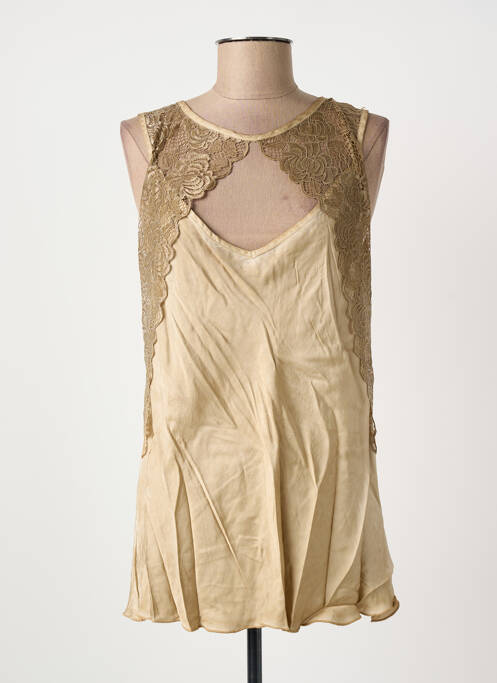 Top coupe fluide sans manche beige LOKITA femme