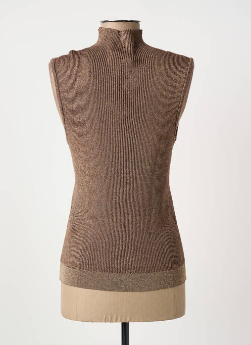 Top coupe cintrée sans manche marron FREEMAN T.PORTER femme