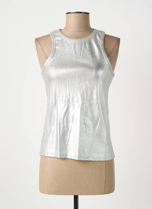 Top coupe cintrée fines bretelles argent VERO MODA femme