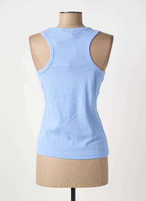 Top coupe cintrée fines bretelles bleu PIECES femme