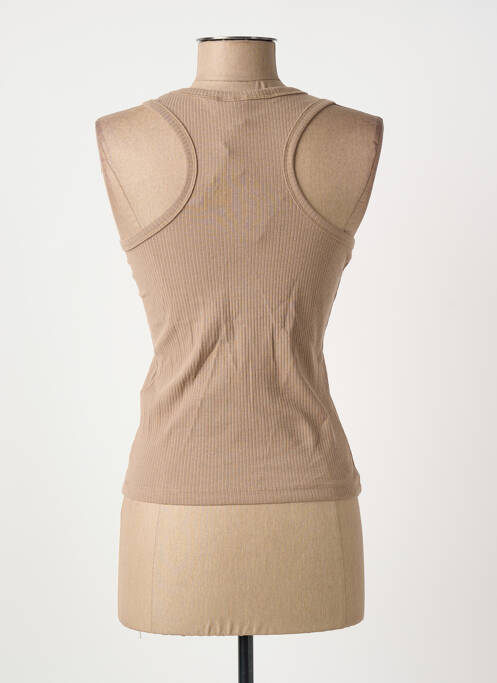 Top coupe cintrée fines bretelles beige PIECES femme