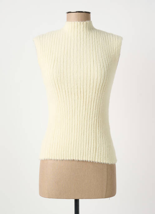 Top coupe cintrée sans manche beige VERO MODA femme