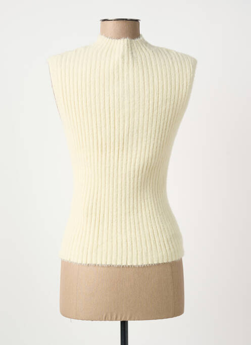 Top coupe cintrée sans manche beige VERO MODA femme