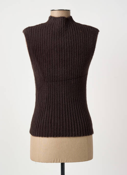 Top coupe cintrée sans manche marron VERO MODA femme