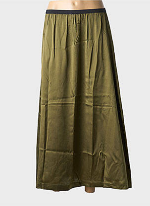 Jupe mi-longue taille élastique vert KARMA KOMA femme