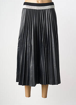 Jupe mi-longue taille élastique noir FRACOMINA femme