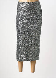 Jupe mi-longue coupe droite gris ANGE femme