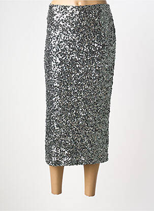 Jupe mi-longue coupe droite gris ANGE femme