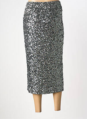 Jupe mi-longue coupe droite gris ANGE femme