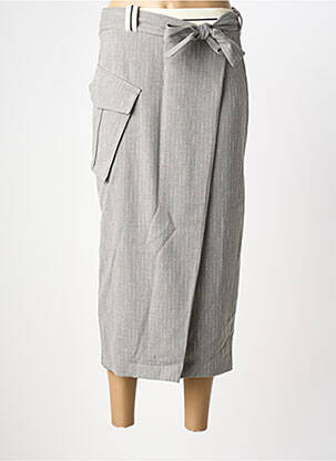 Jupe mi-longue coupe droite gris FRACOMINA femme