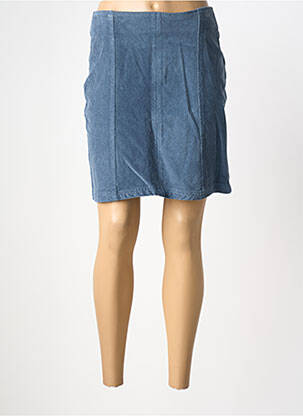 Jupe courte coupe droite bleu ICHI femme