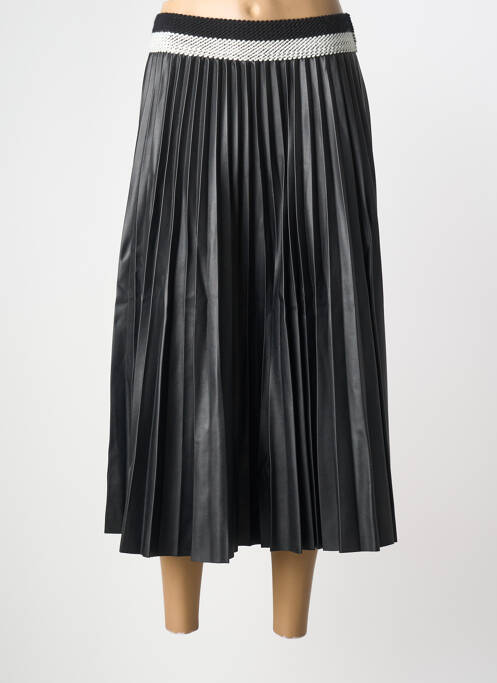 Jupe mi-longue taille élastique noir FRACOMINA femme