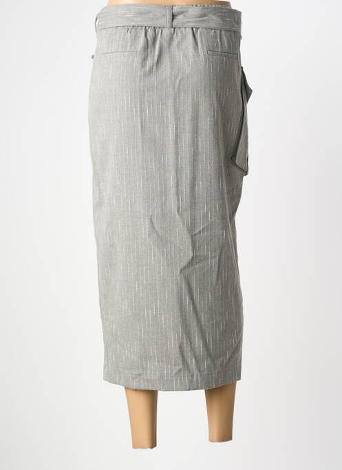 Jupe mi-longue coupe droite gris FRACOMINA femme
