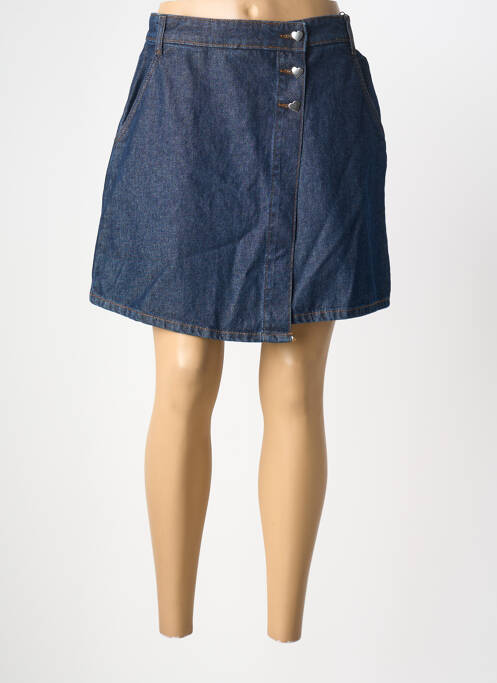 Jupe courte poches bleu PIECES femme