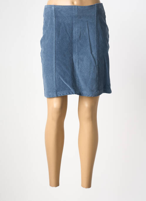 Jupe courte coupe droite bleu ICHI femme