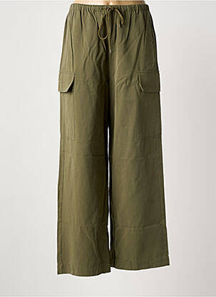 Pantalon cargo taille élastique vert GRACE & MILA femme