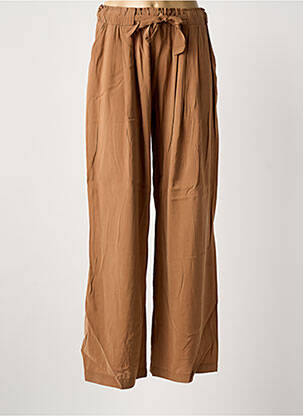 Pantalon droit taille élastique beige LOKITA femme