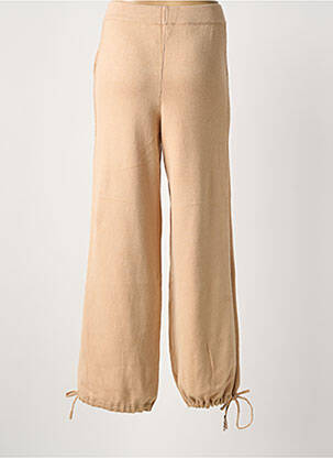 Pantalon droit taille élastique beige FRACOMINA femme